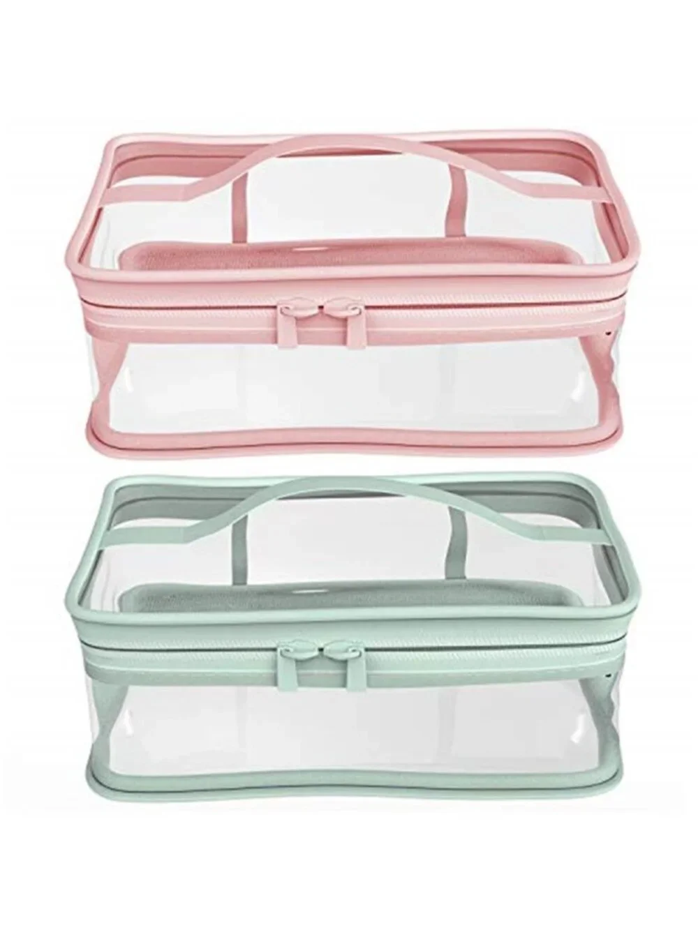 Makeup Bag Zipper Waterproof Portable Travel Storage Pouch 2 Pcs